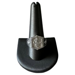Cool Design Ring in Sterling Silver with Diamonds, Size 10.5, New