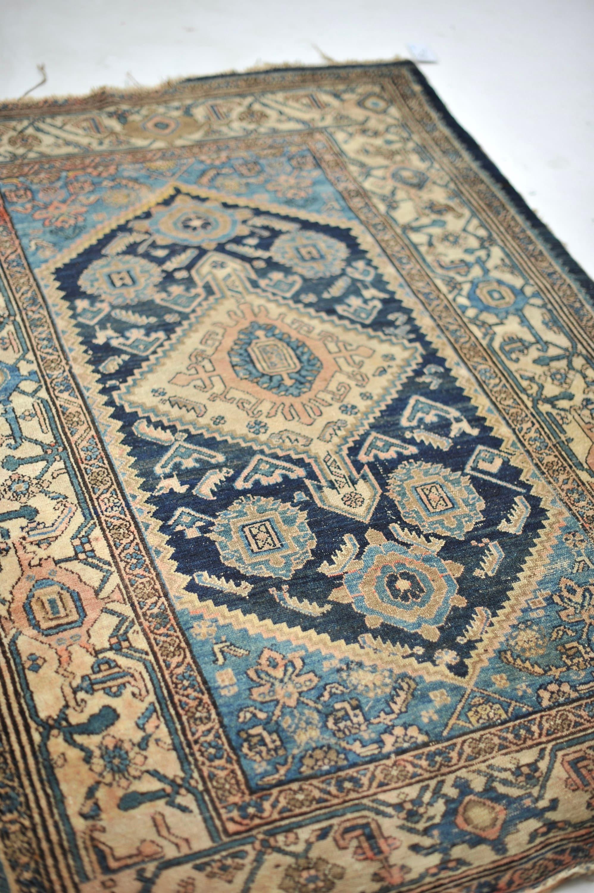 Nepolean Cool & Earthy Mystical Village Tribal Rug

About: One of the more beautiful, charming, and mystical pieces we have in our entire collection. This unusual color palette of a tremendous amount of cool blues and warm and earthy neutrals with