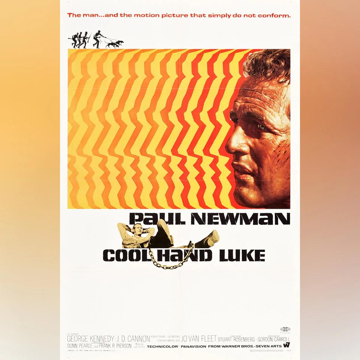 Cool Hand Luke (1967)
Foglio unico originale USA (27 X 41 pollici)

L'anticonformista Luke Jackson (Paul Newman), duro come un chiodo, viene mandato in un campo di prigionia in Florida, dove iniziano i suoi problemi. Newman recita accanto