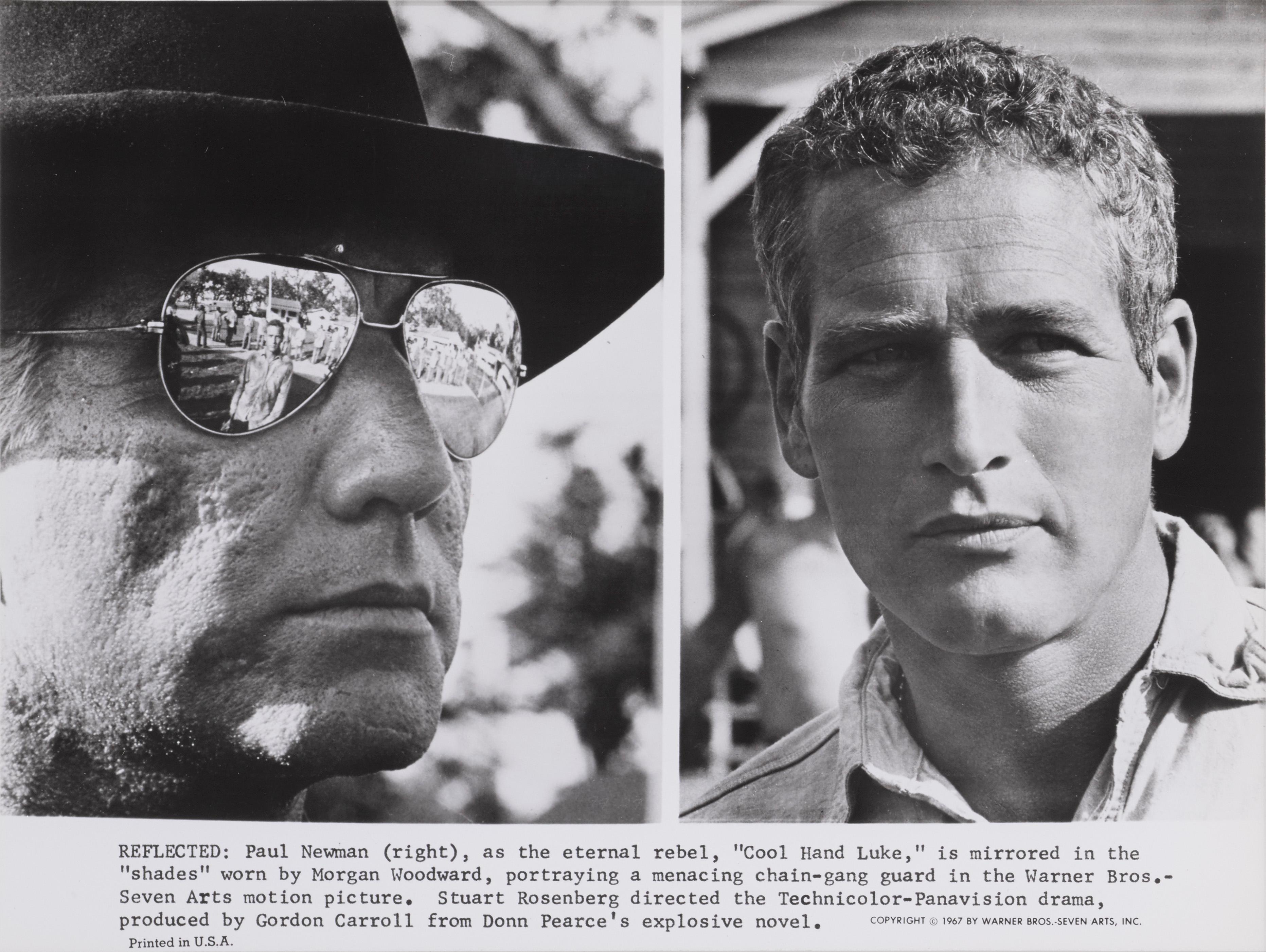 Fotograma original de producción estadounidense. para Cool Hand Luke 1967.
Esta película, dirigida por Stuart Rosenberg, está protagonizada por Paul Newman y cuenta con George Kennedy, que ganó un Oscar al mejor actor de reparto. Newman tenía el