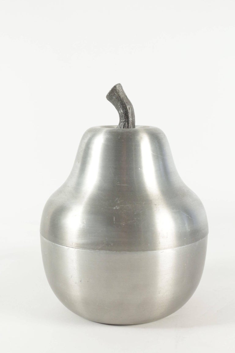 Cool Ice Bucket in the Shape of a Pear in Brushed Aluminum from the