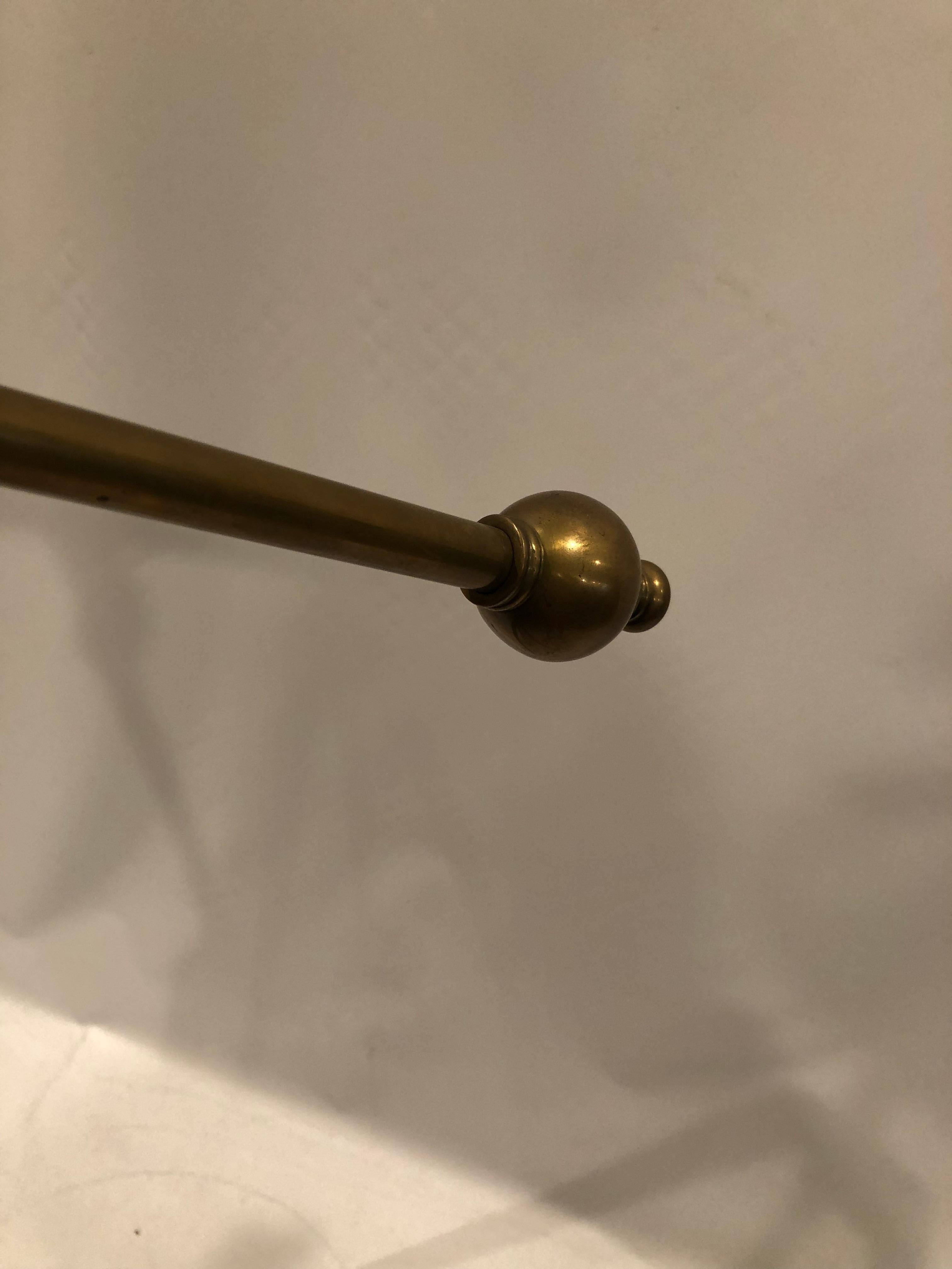 Cool Industrial Brass Adjustable Floor Lamp In Good Condition For Sale In Hopewell, NJ