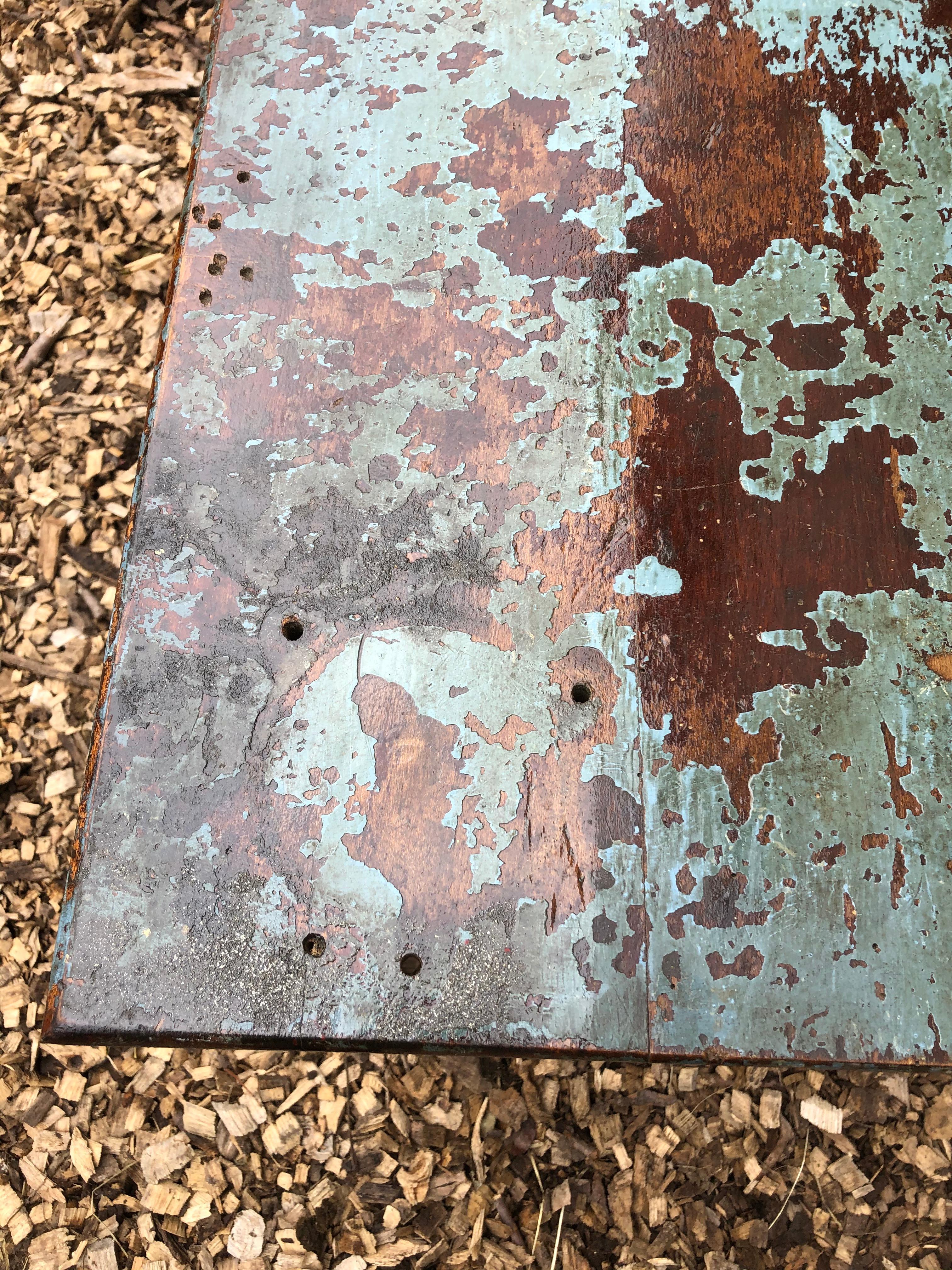 distressed metal table
