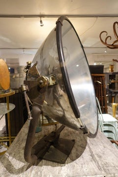 Cool Large French Floodlight / Projector Lamp, Mazda, Early 20th Century