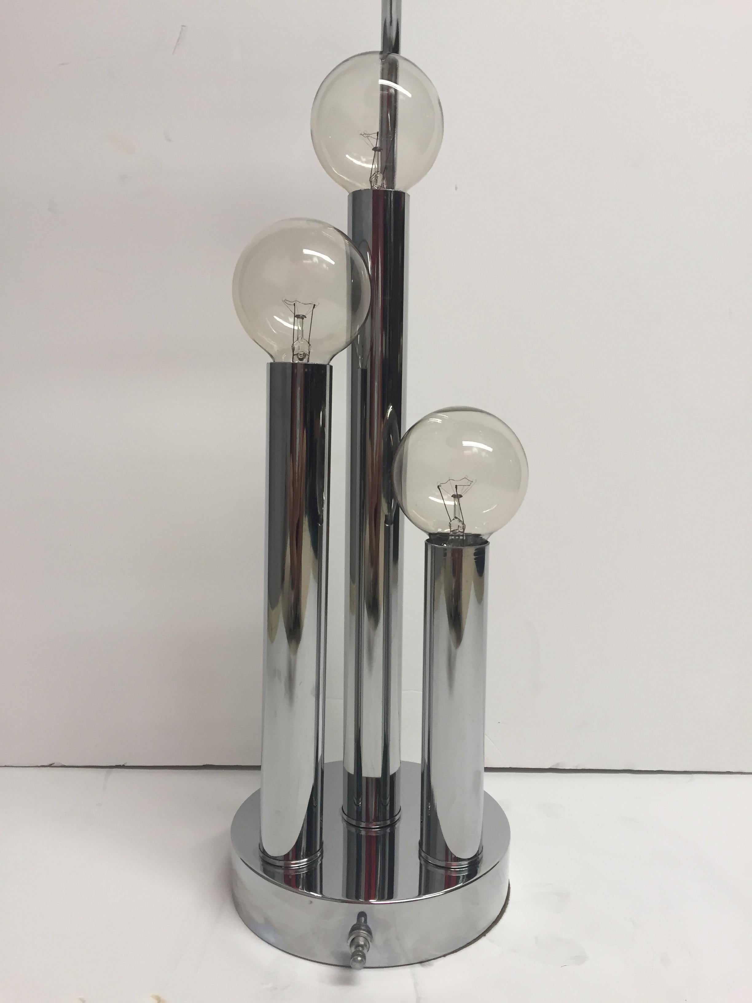 Cool Mad Men Mid-Century Modern Chrome Table Lamp 3