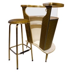 Cool Matching Midcentury Home Bar and Barstool