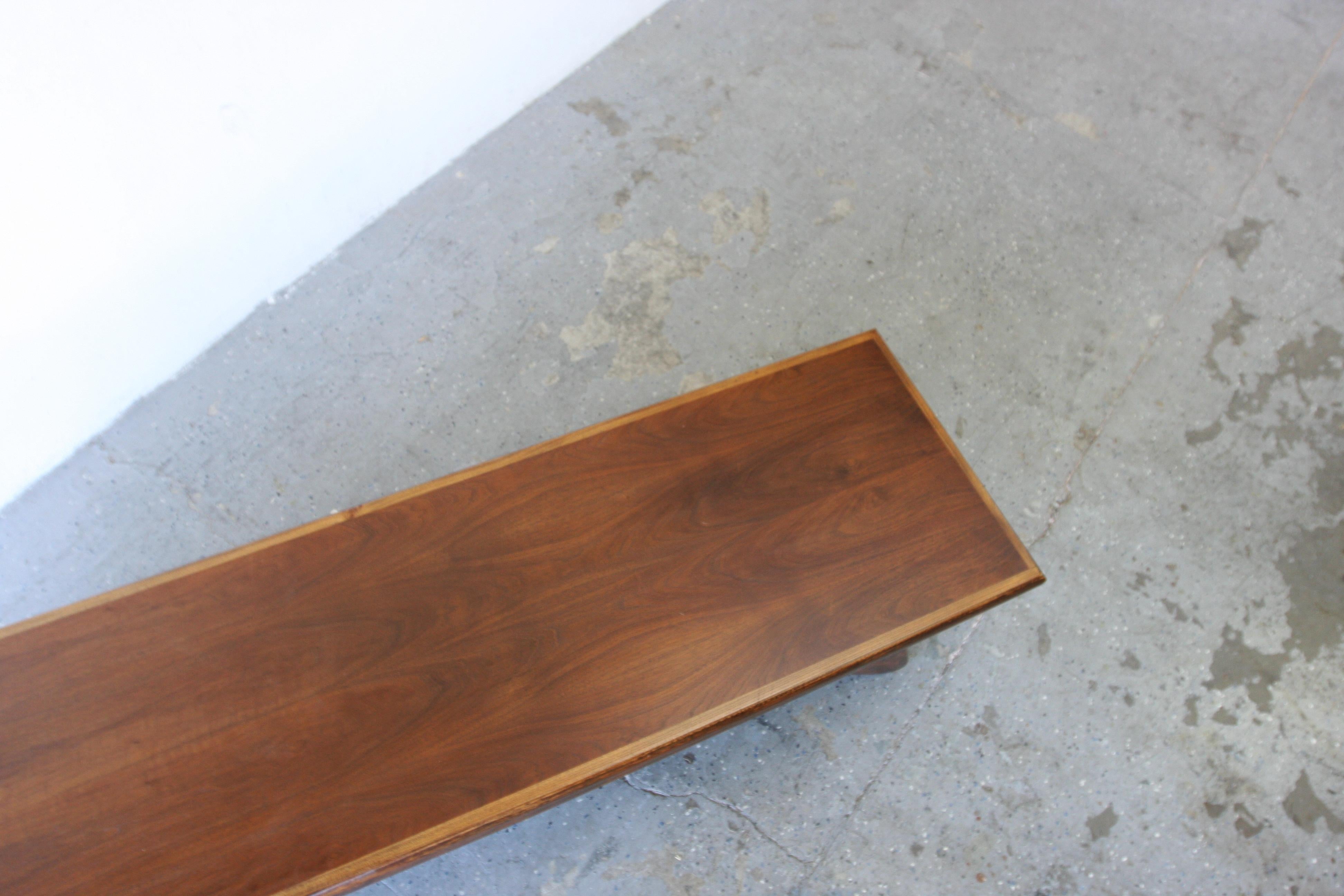 Walnut Cool Mid Century Boomerang Leg Coffee table in the style of Adrian Pearsall