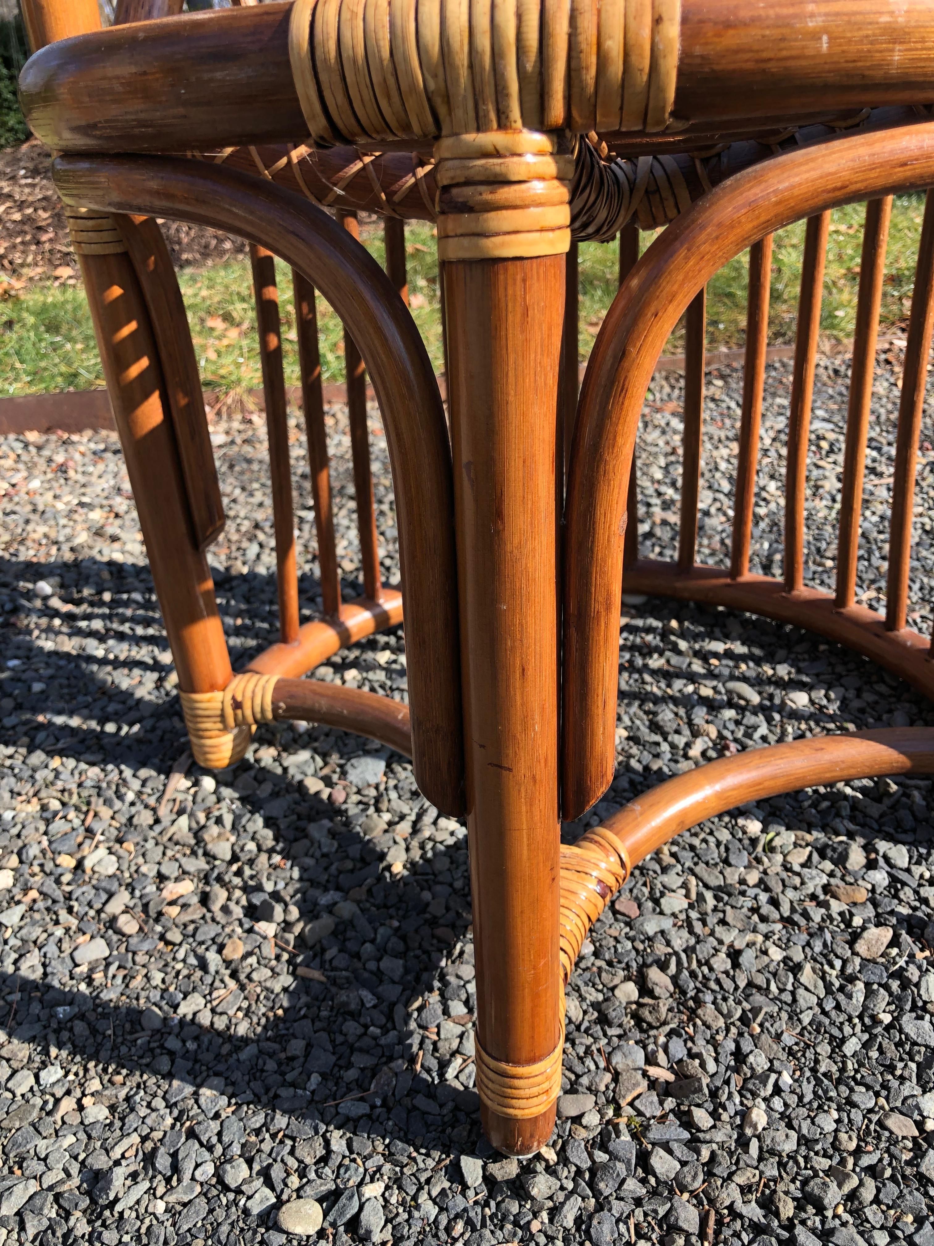 Late 20th Century Cool Mid-Century Modern Bentwood and Rattan Dining Set