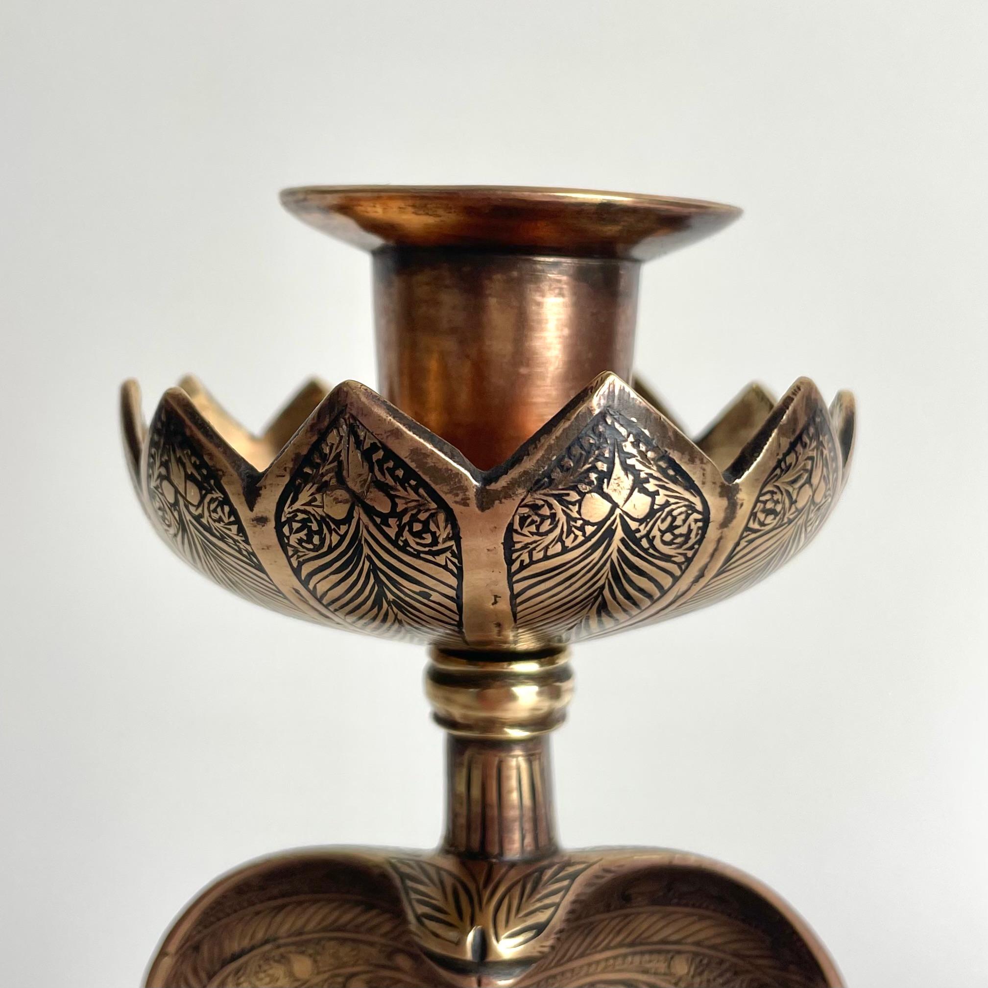 Cool Pair of Brass Cobra Candlesticks from the 1930s For Sale 1