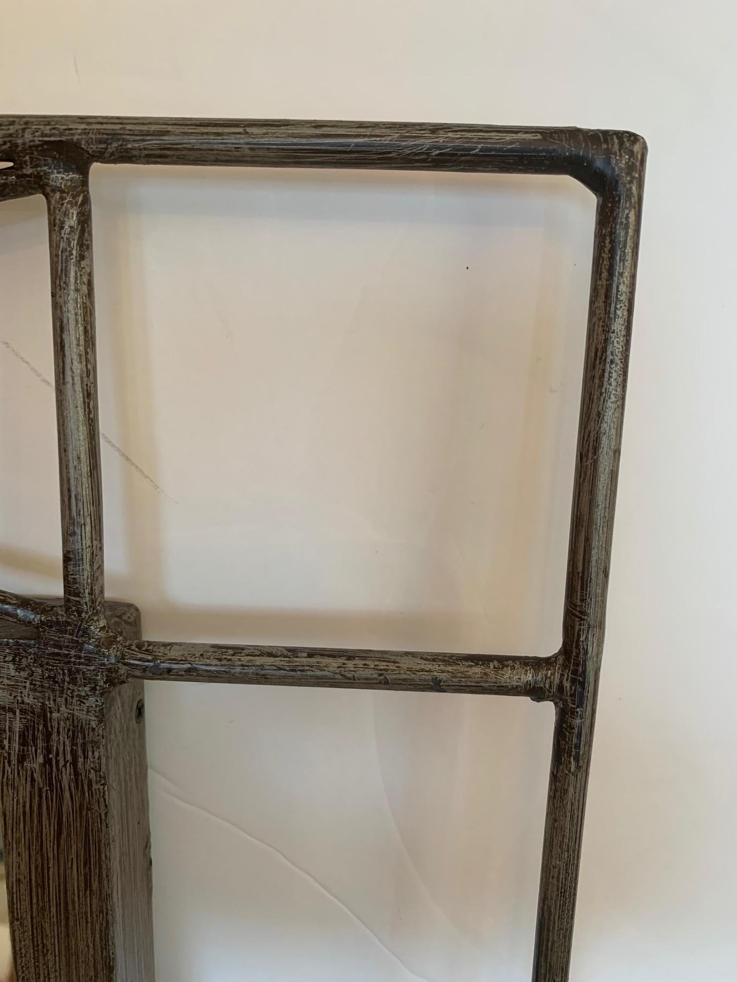 Cool Pair of Iron Contemporary Industrial Wall Mirrors In Good Condition For Sale In Hopewell, NJ