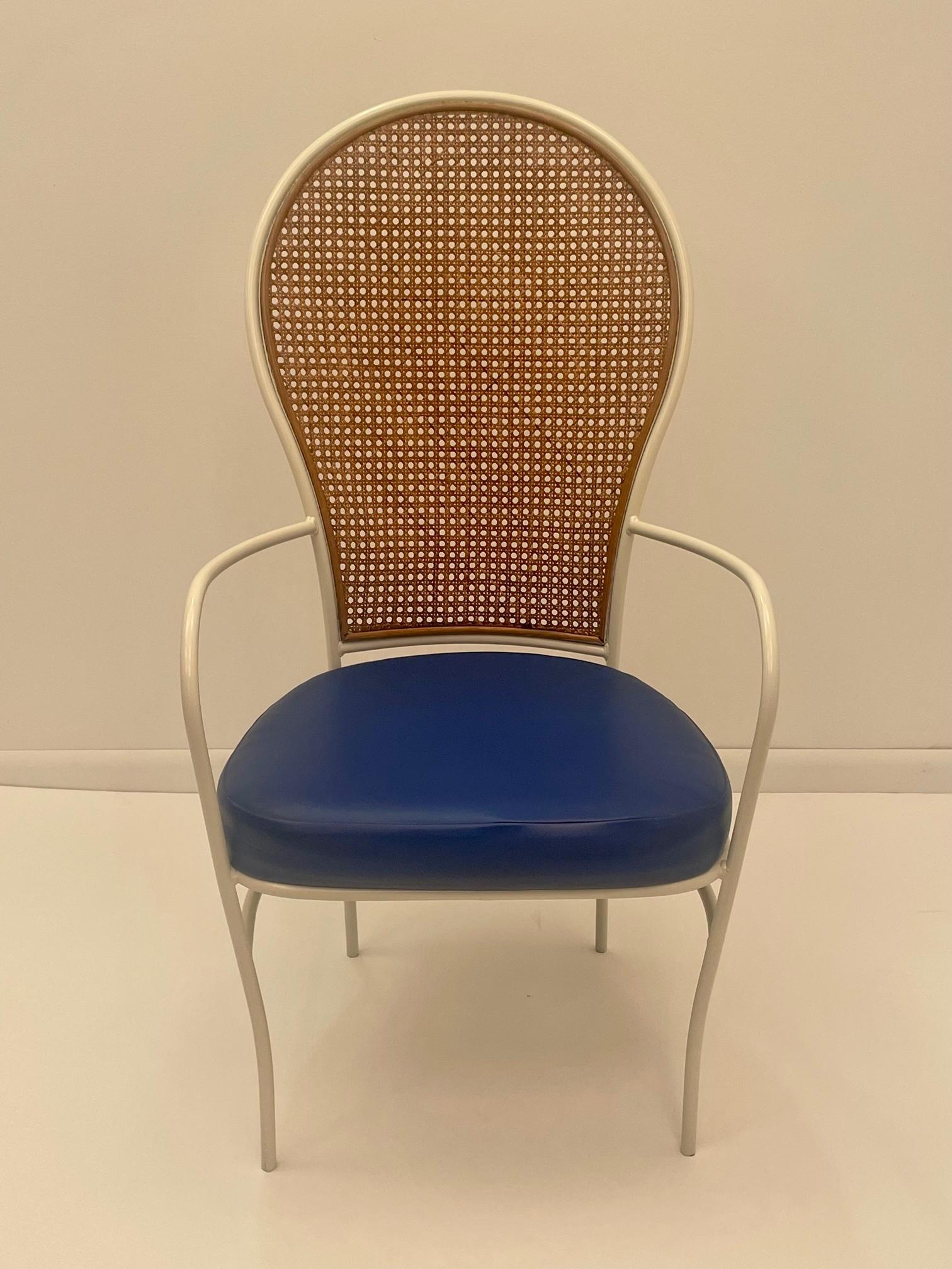 Paire de fauteuils en fer et cannage de Milo Baughman pour Thayer Coggin, datant du milieu du siècle dernier en vente 3