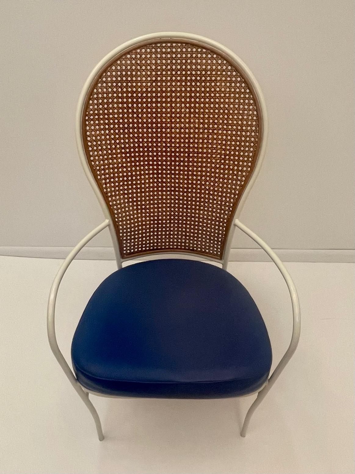 Américain Paire de fauteuils en fer et cannage de Milo Baughman pour Thayer Coggin, datant du milieu du siècle dernier en vente