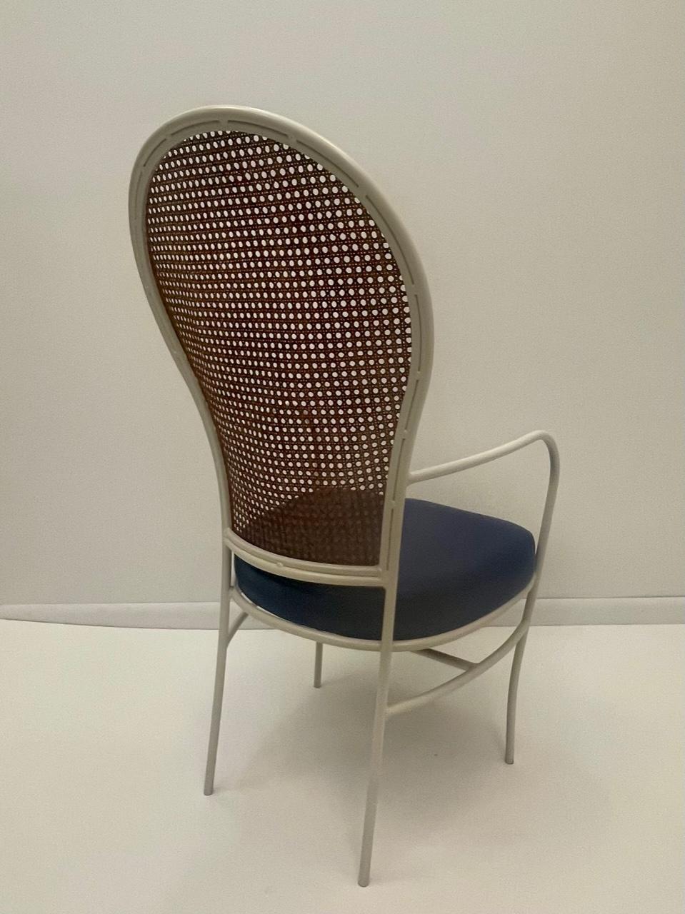 Milieu du XXe siècle Paire de fauteuils en fer et cannage de Milo Baughman pour Thayer Coggin, datant du milieu du siècle dernier en vente