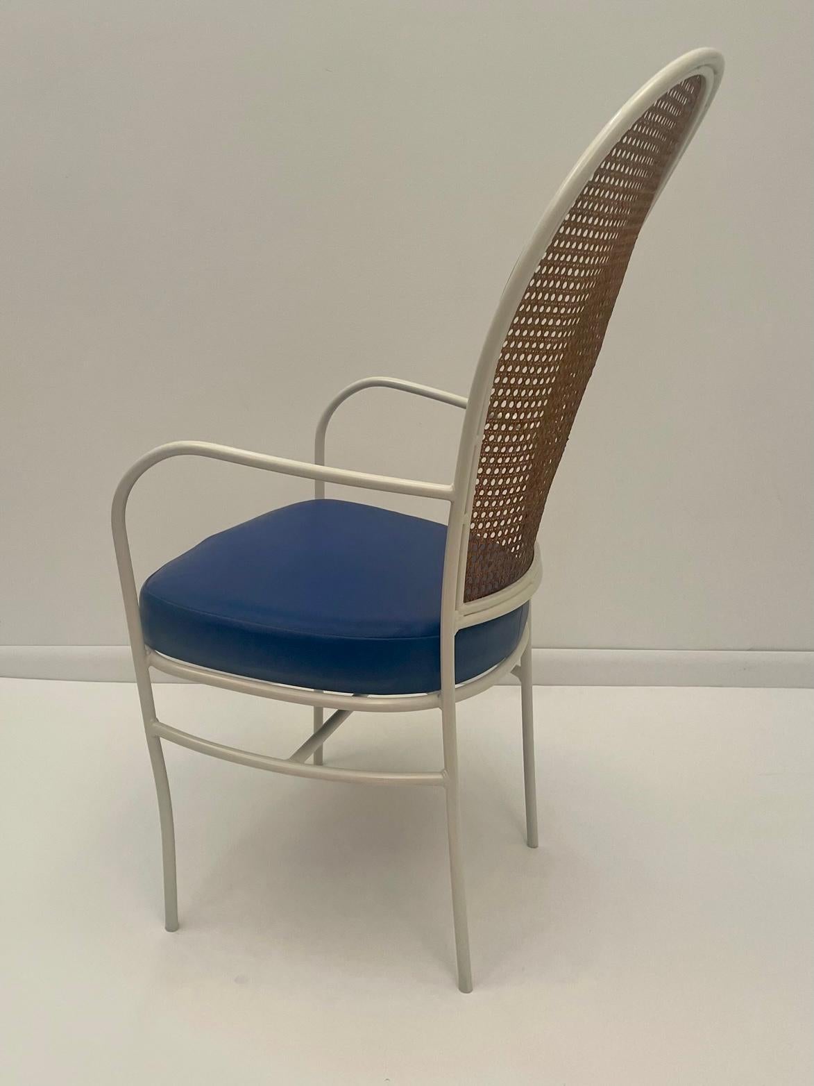 Paire de fauteuils en fer et cannage de Milo Baughman pour Thayer Coggin, datant du milieu du siècle dernier en vente 1