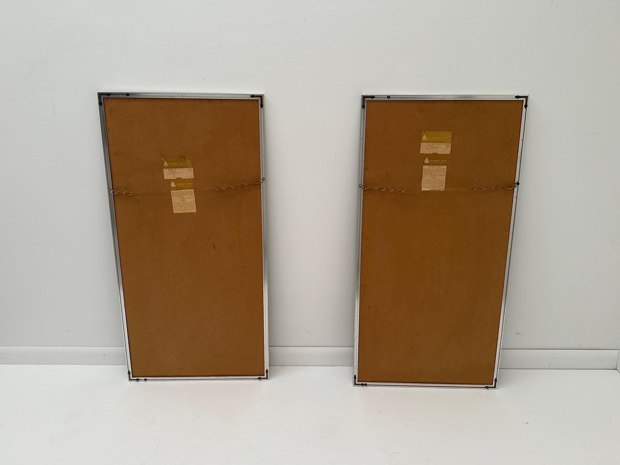 Cool Pair of Mod Mirrored Graphic Panels Titled Bubbles For Sale 1