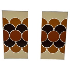 Cool Pair of Mod Mirrored Graphic Panels Titled Bubbles