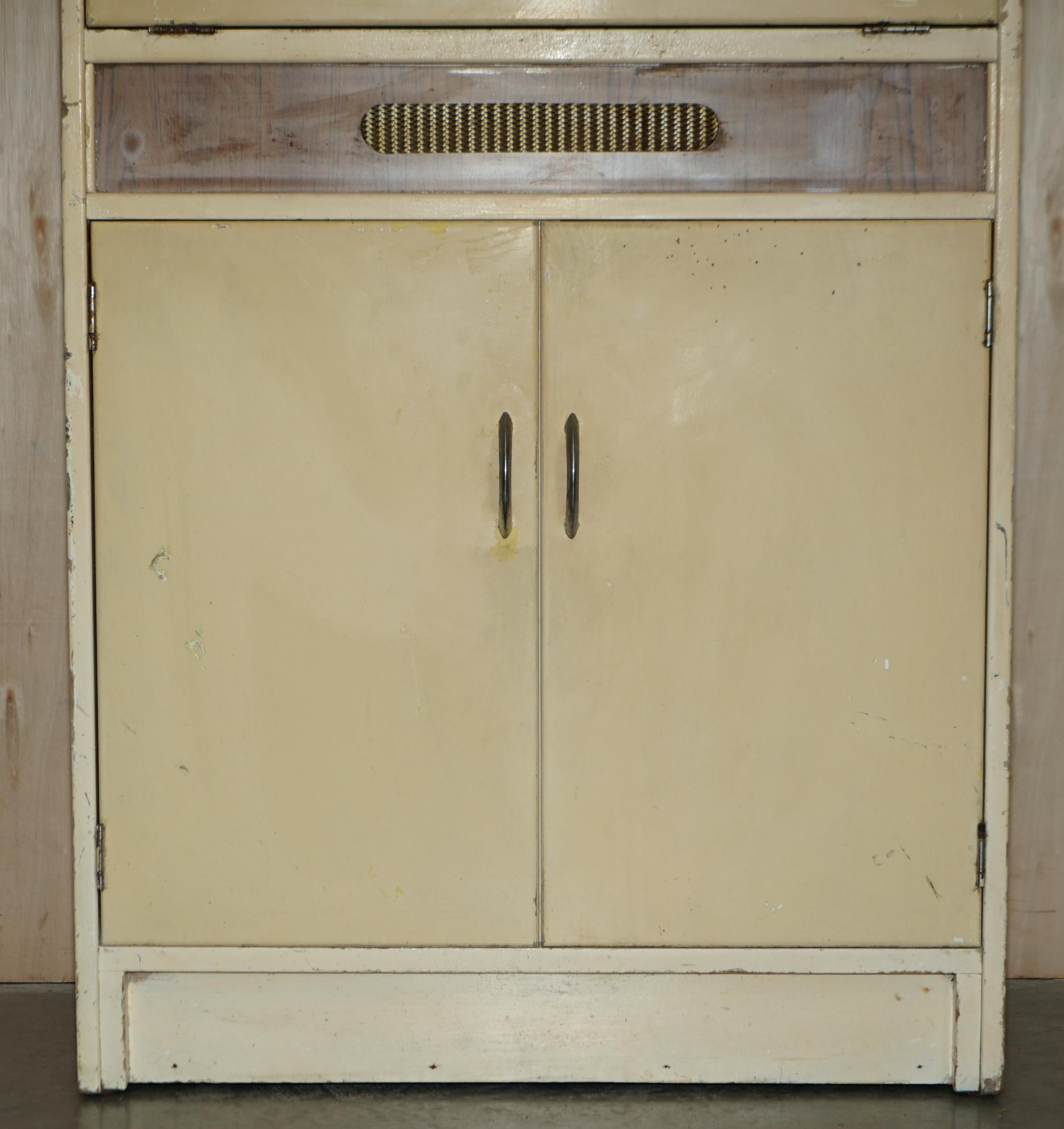 Cool Retro Original 1950's English Kitchen Habberdashery Larda Cupboard Cabinet For Sale 2
