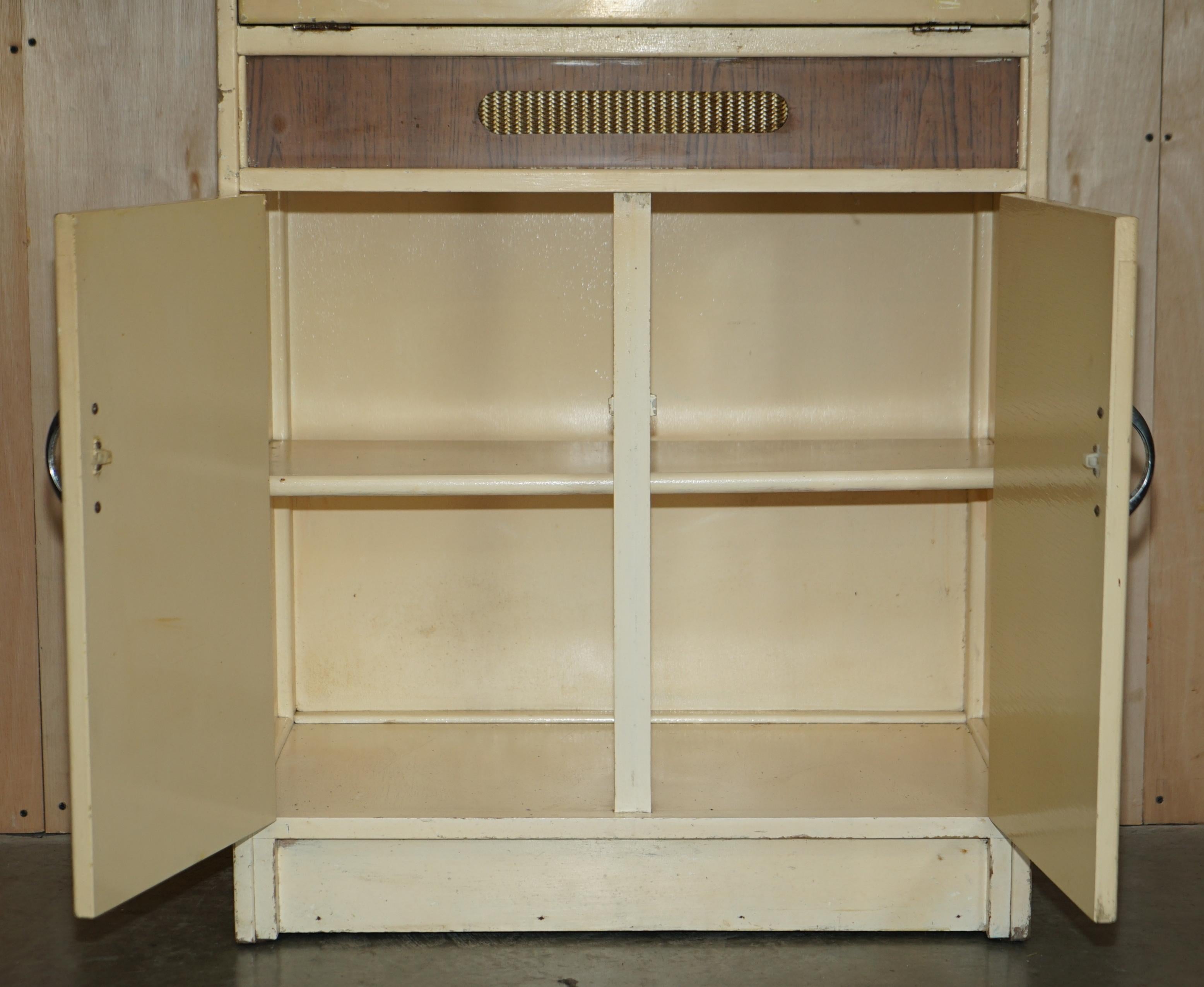 Cool Retro Original 1950's English Kitchen Habberdashery Larda Cupboard Cabinet For Sale 3