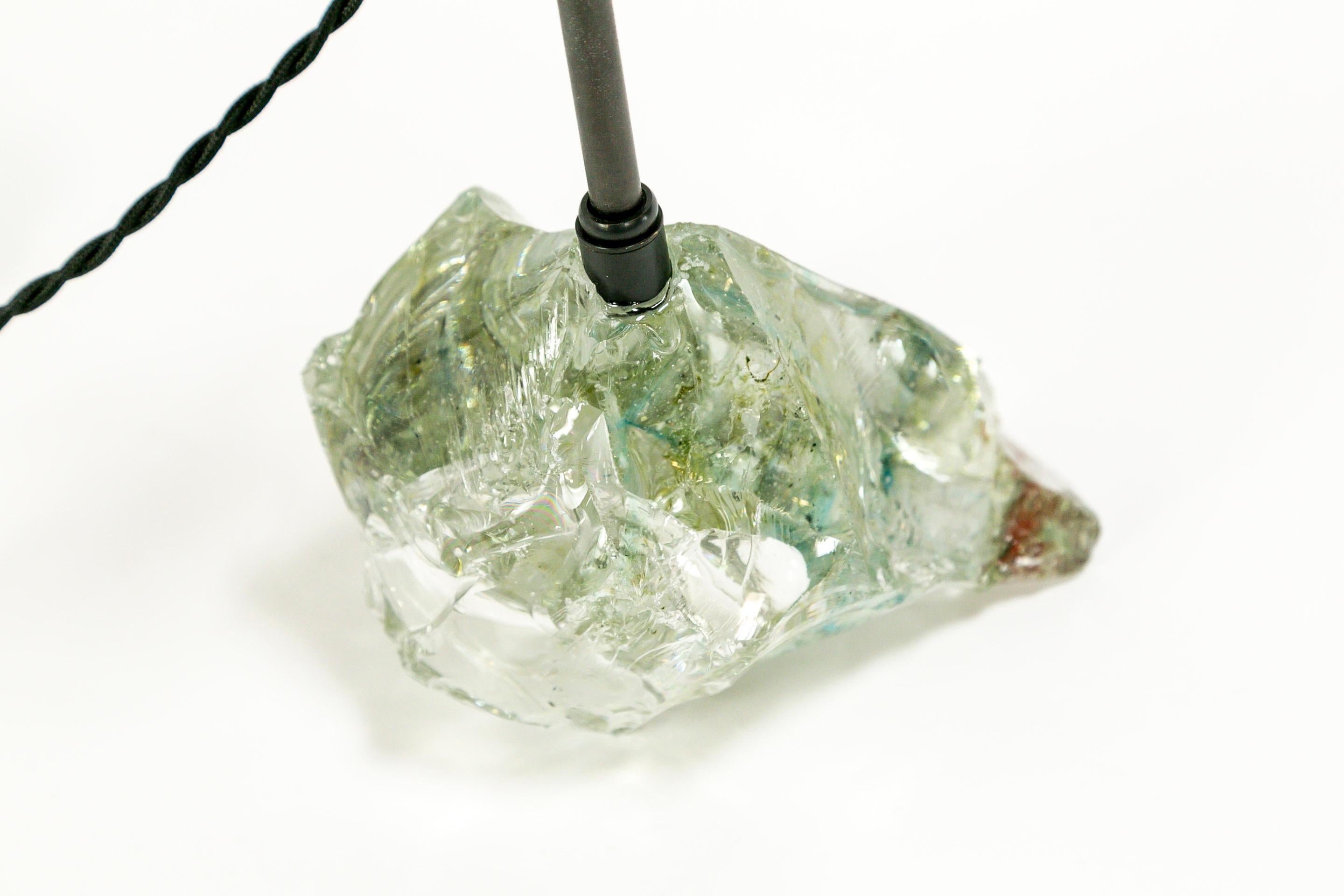 Cool Toned Cullet Glass Crystal Lamp 1