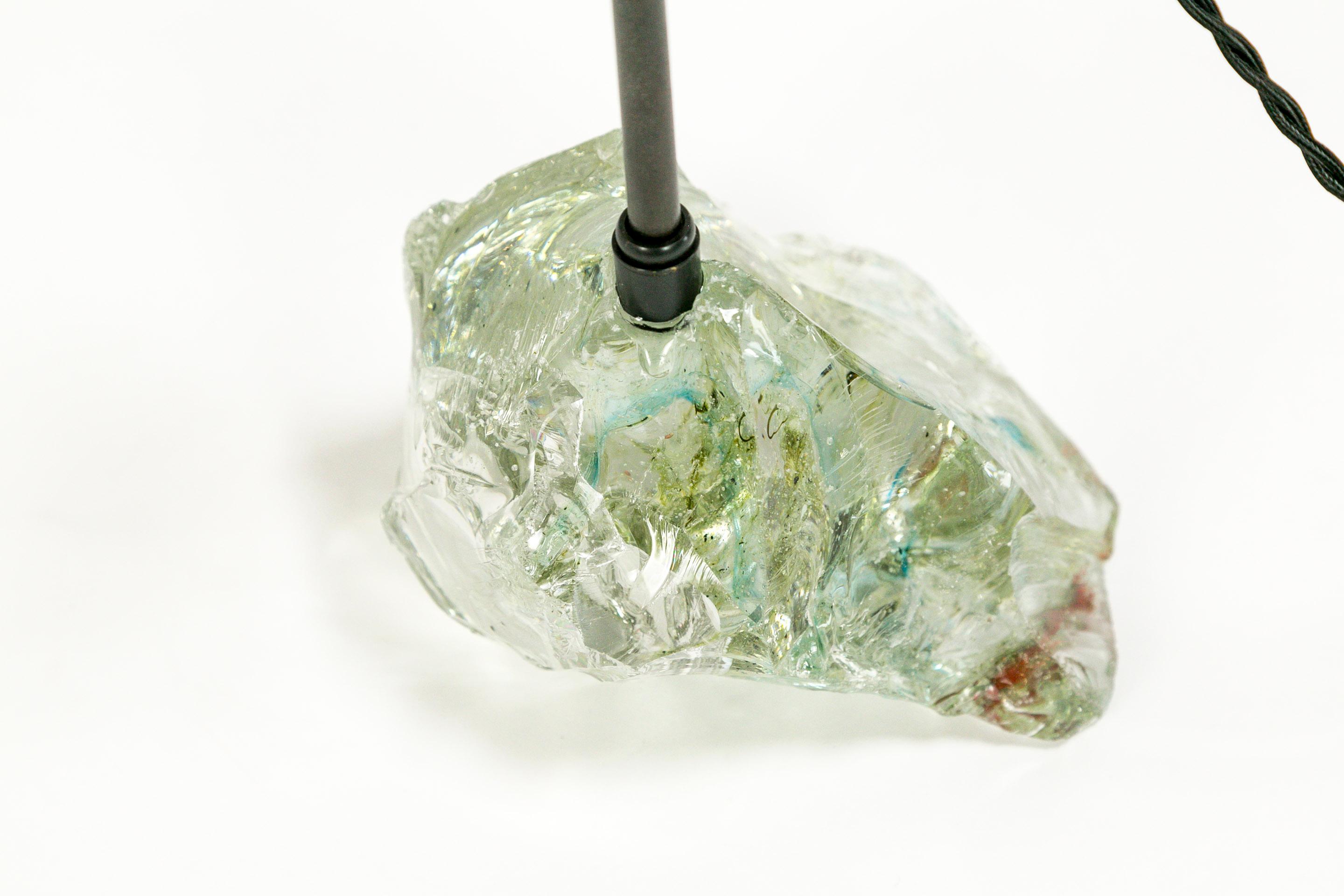 Cool Toned Cullet Glass Crystal Lamp 2