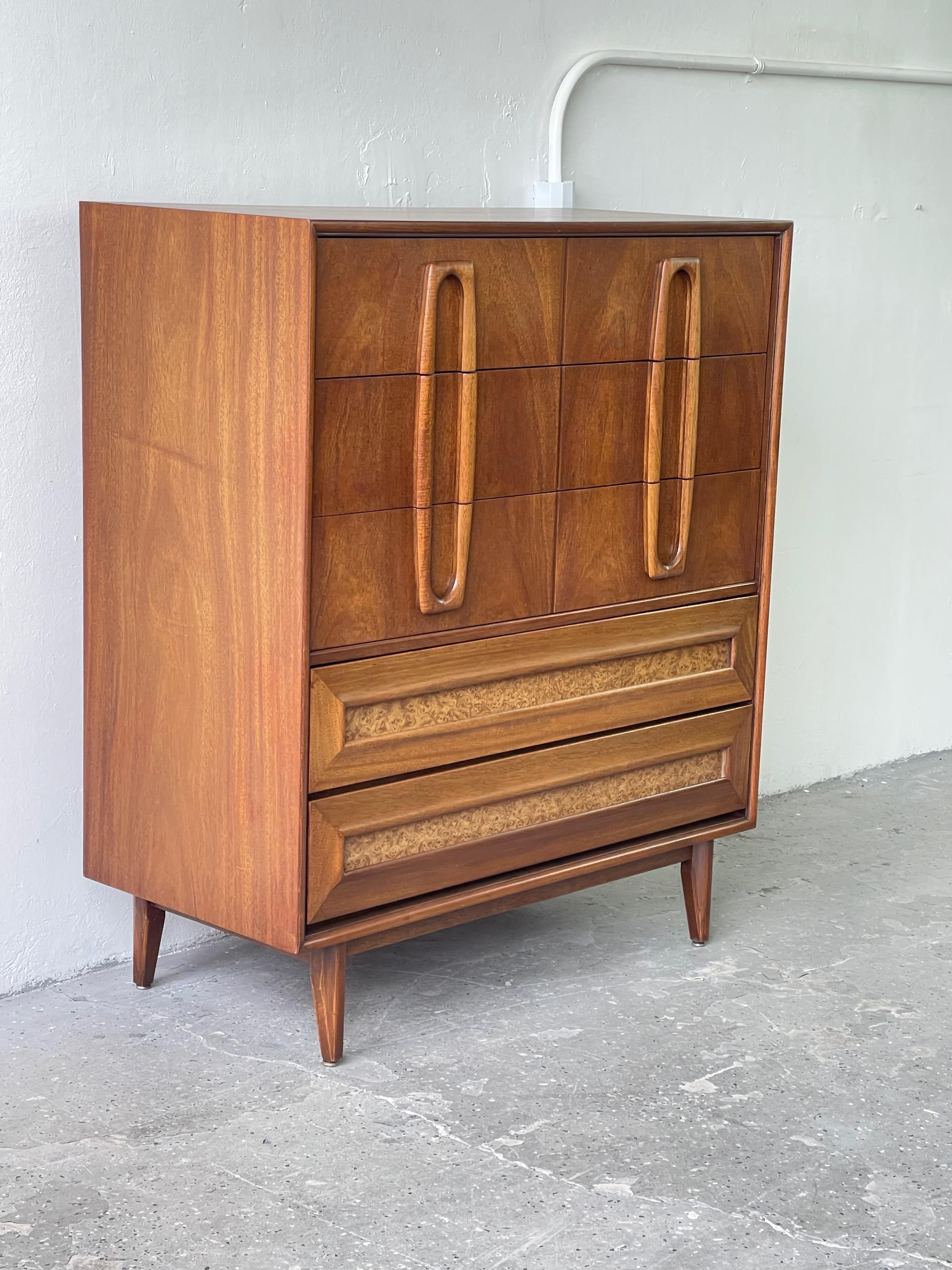 Cool & Unique Mid Century Modern Tall Highboy In Good Condition In Las Vegas, NV