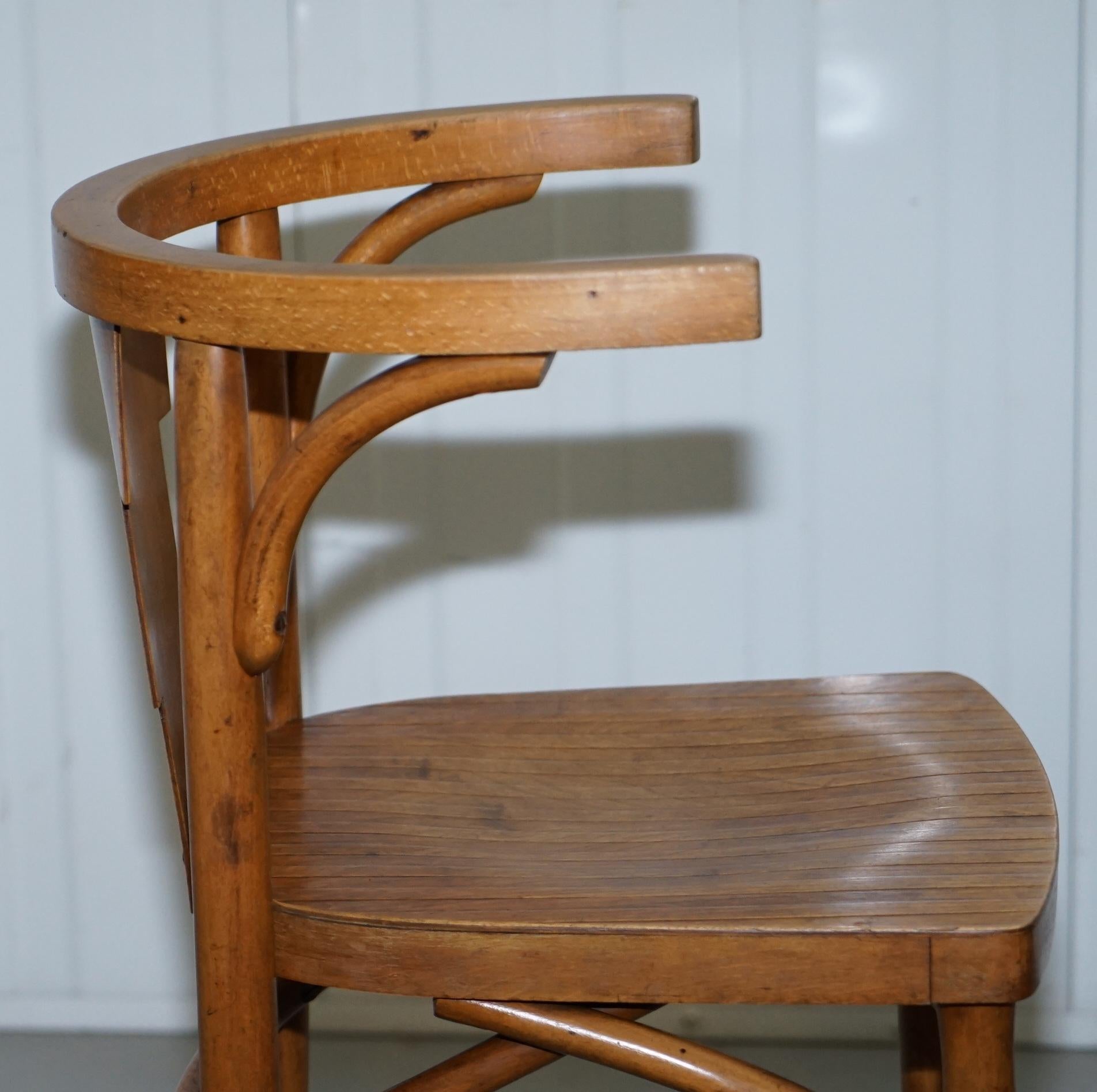 Cool Vintage Bentwood Bow Back Side Occasional Office Desk Small Neat Armchair 3