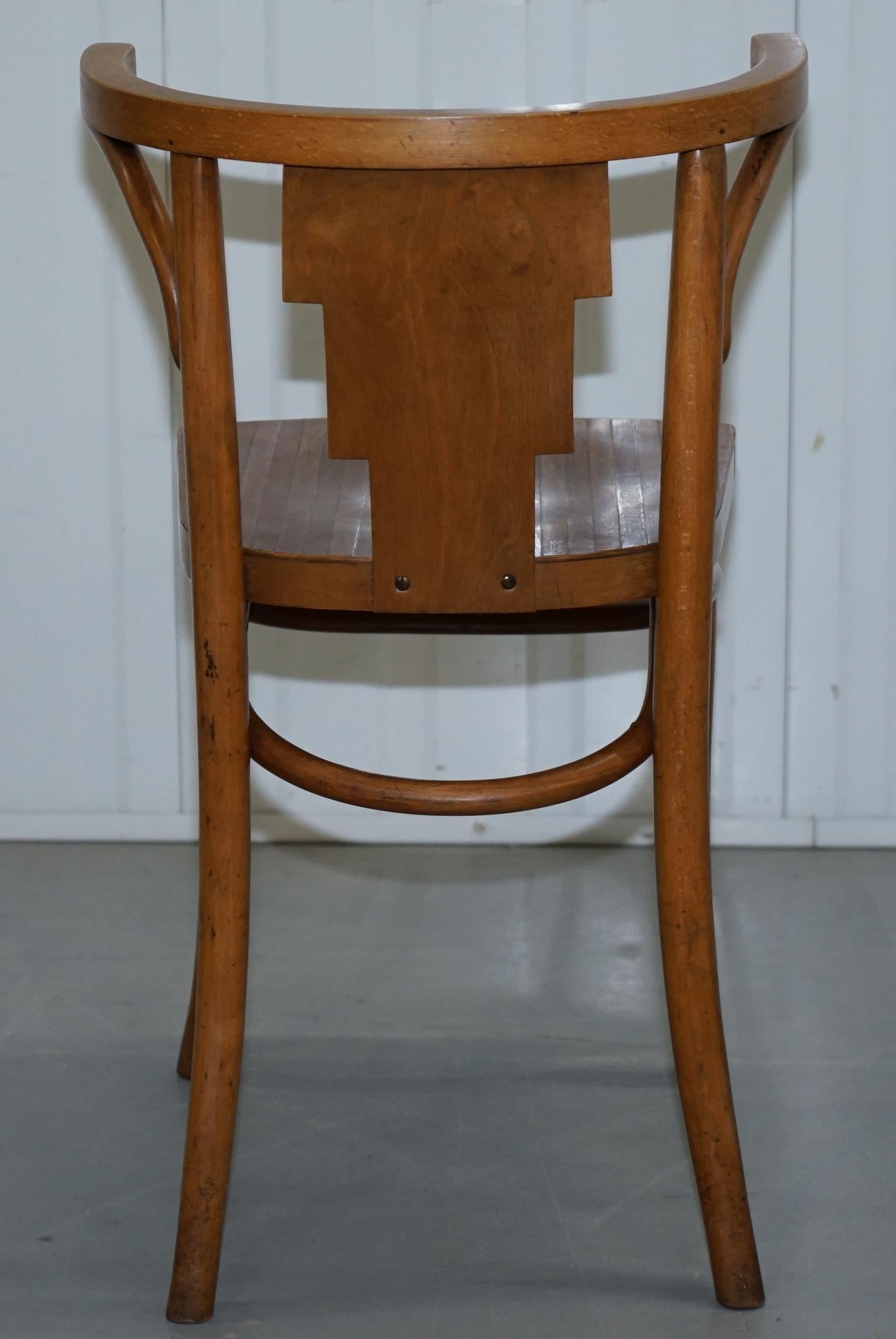 Cool Vintage Bentwood Bow Back Side Occasional Office Desk Small Neat Armchair 4