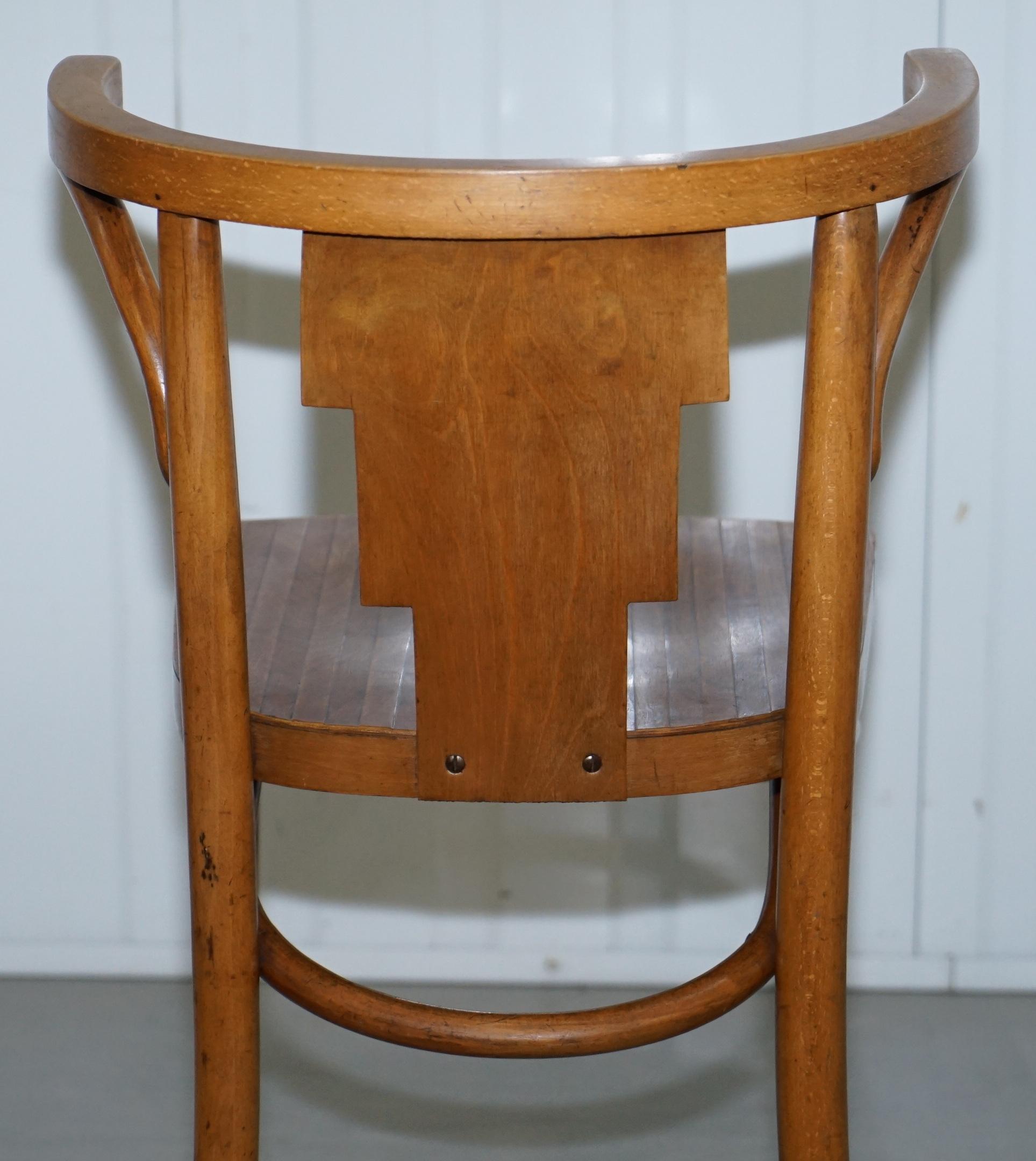 Cool Vintage Bentwood Bow Back Side Occasional Office Desk Small Neat Armchair 5