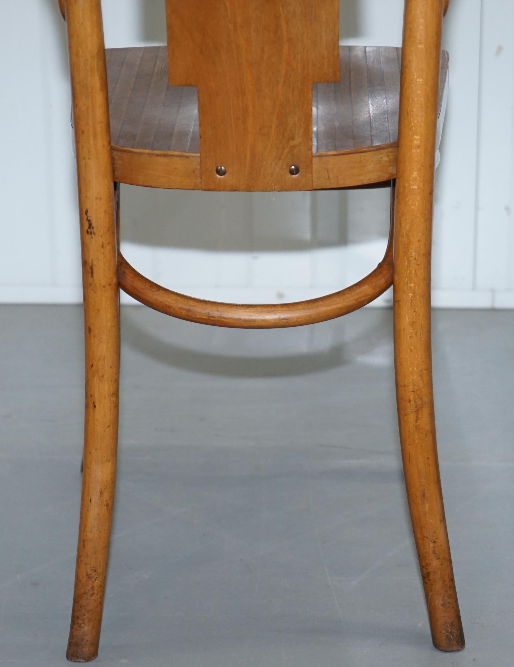 Cool Vintage Bentwood Bow Back Side Occasional Office Desk Small Neat Armchair 6
