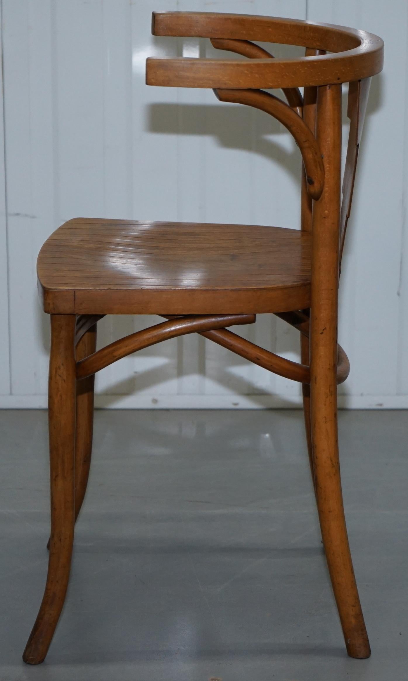 Cool Vintage Bentwood Bow Back Side Occasional Office Desk Small Neat Armchair 7