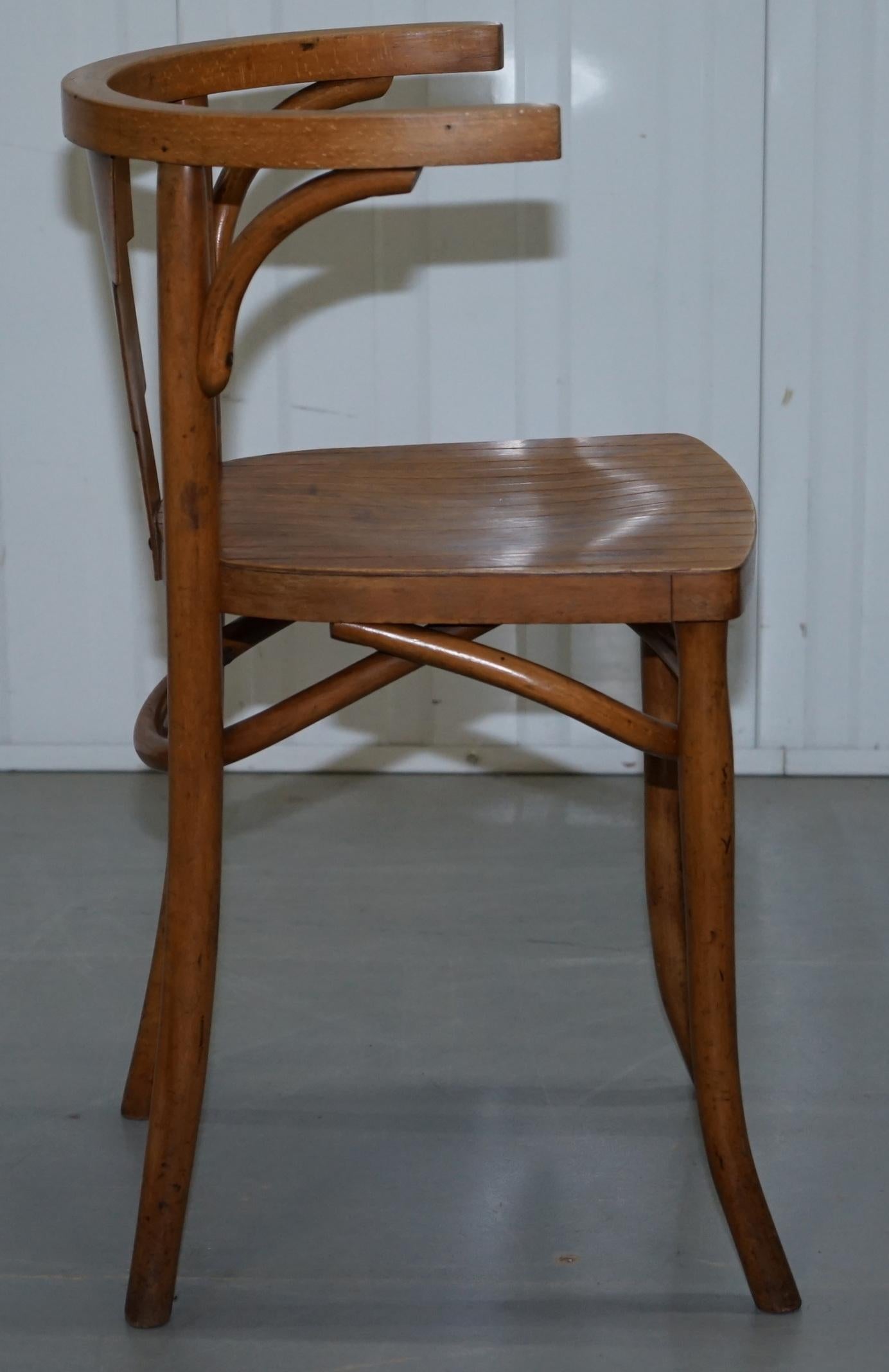 Cool Vintage Bentwood Bow Back Side Occasional Office Desk Small Neat Armchair 1