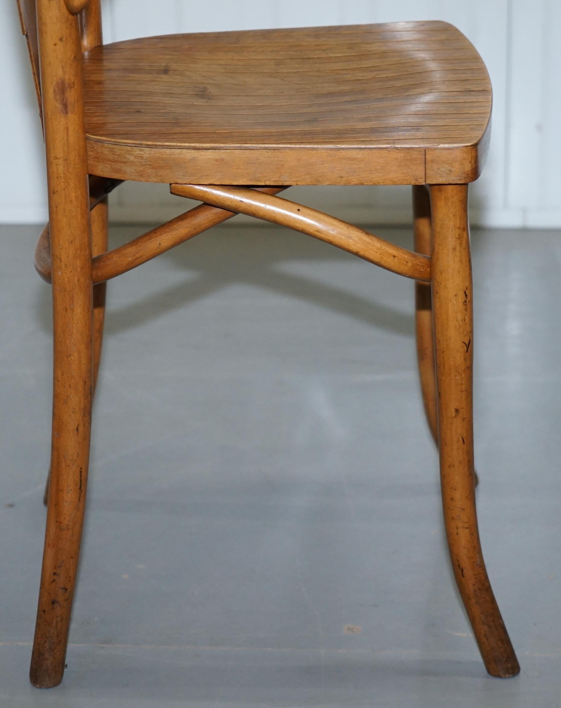 Cool Vintage Bentwood Bow Back Side Occasional Office Desk Small Neat Armchair 2