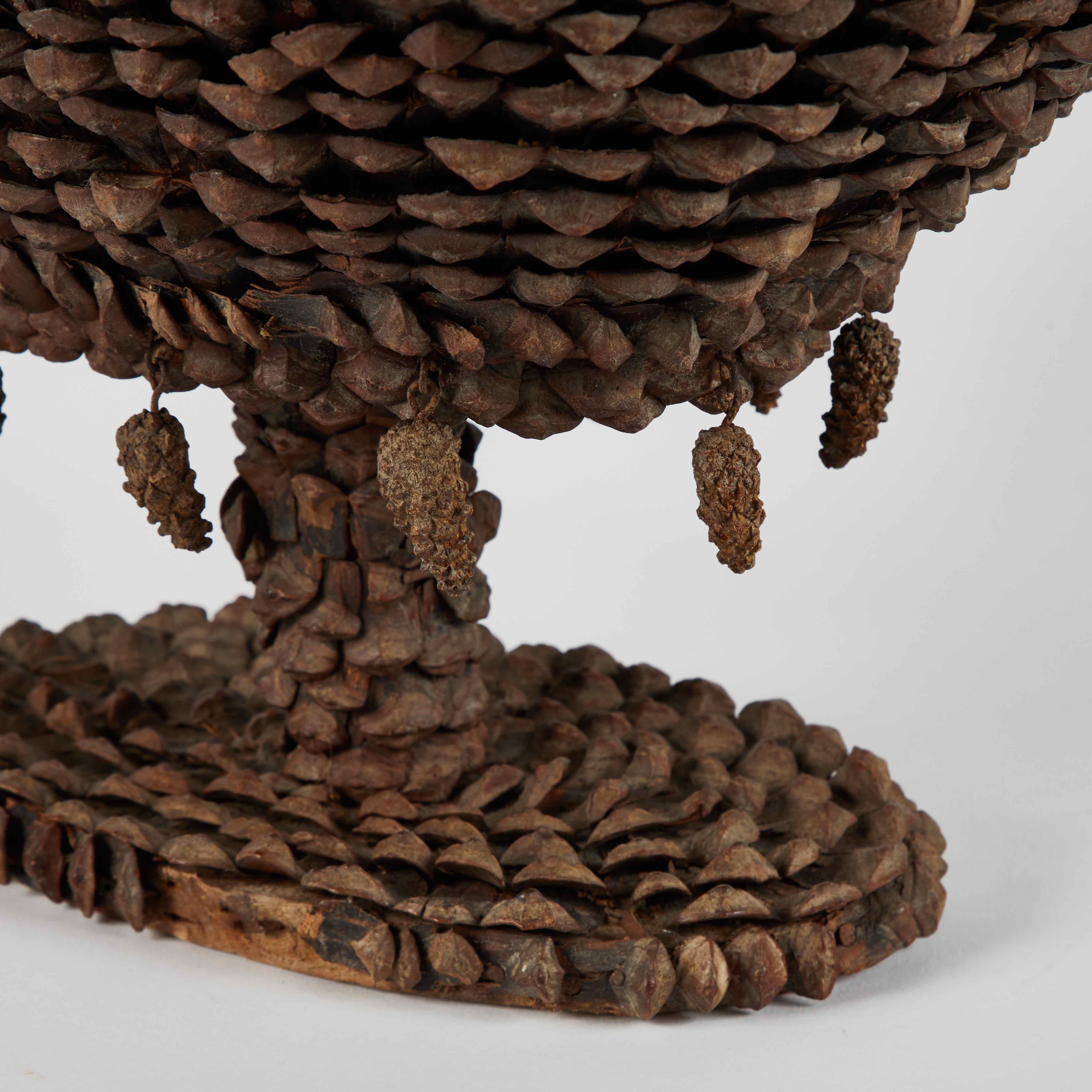 Cooler tazza decorated in pine cones from mid-19th century France. 