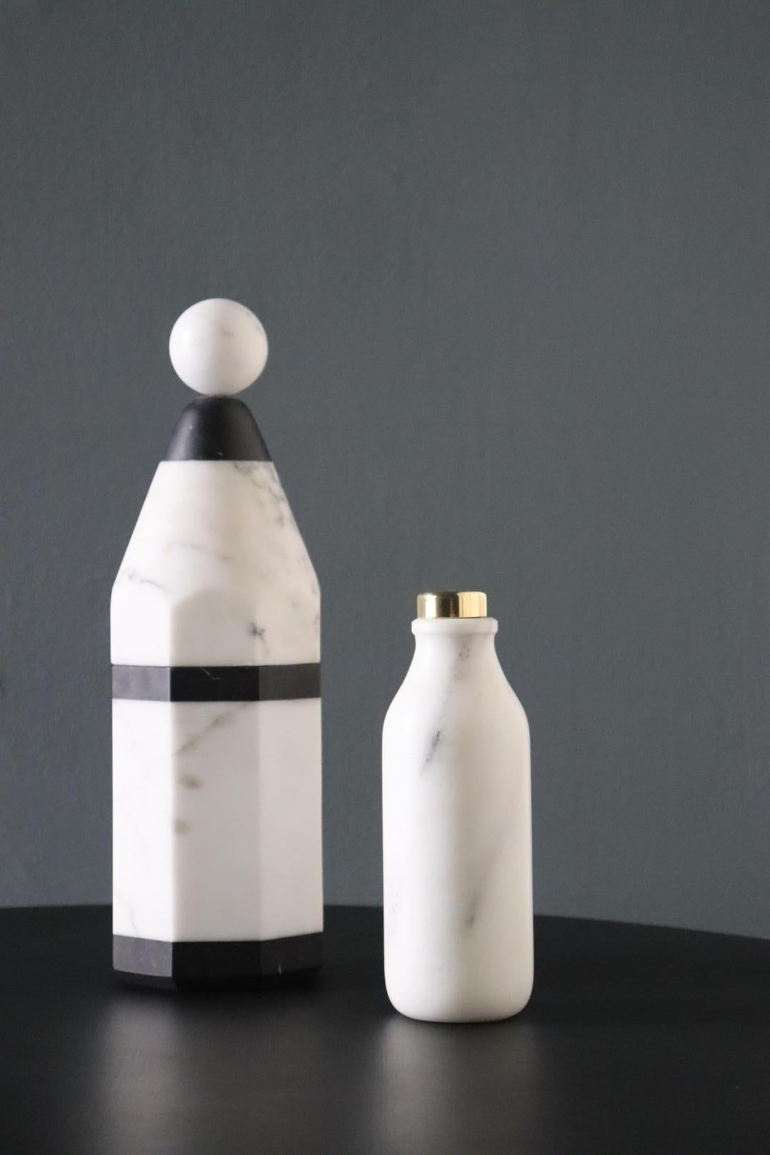 Minimalist Coolers A, Bottle Cooler in Marble and Brass by Pietro Russo for Editions Milano For Sale