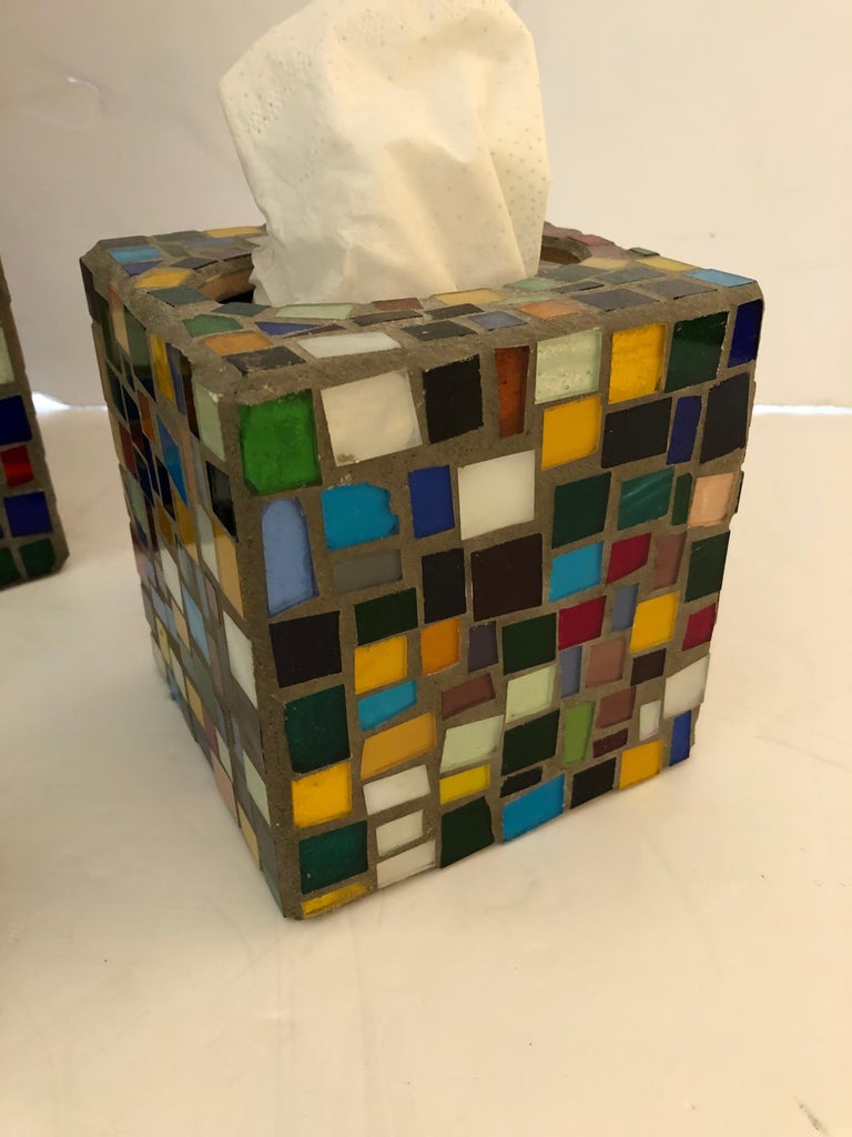 Coolest MidCentury Modern Trio of Mosaic Bathroom Accessories at