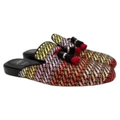 Coolito Sun Flat Multicolor Raffia Tassel Mules