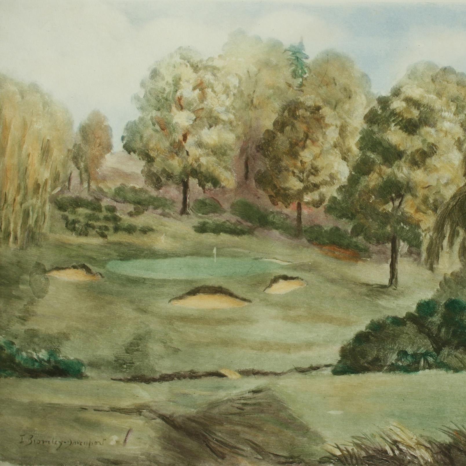 English Coombe Hill Golf Club, the 9th Green, Golf Print, Bromley Daveport
