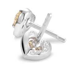 Coomi 0.29 Carat Vivid Orange Heart Shaped Diamond Studs