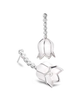Coomi 18 Karat White Gold Rock Crystal Drop Earrings