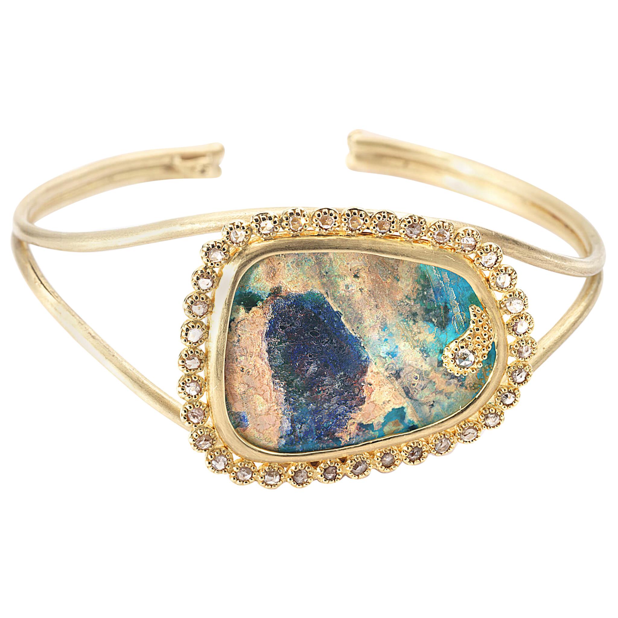 Coomi Bracelet en or 20 carats avec diamants et verre romain ancien en vente