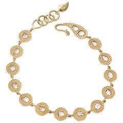 Antique Coomi 20 Karat Gold Eternity Diamond Bracelet