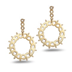 Coomi 20 Karat Gold Luminosity Diamond Front Hoop Earrings