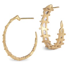 Coomi 20 Karat Gold Luminosity Diamond Hoop Earrings