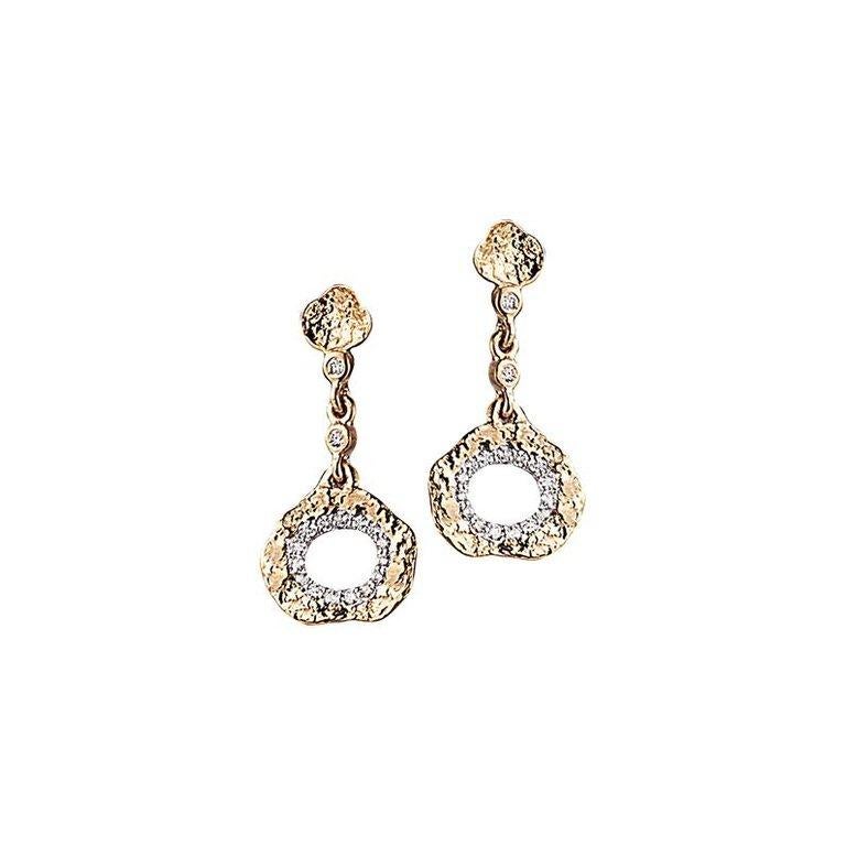 Artisan Coomi 20K Flower Earrings with Diamonds For Sale