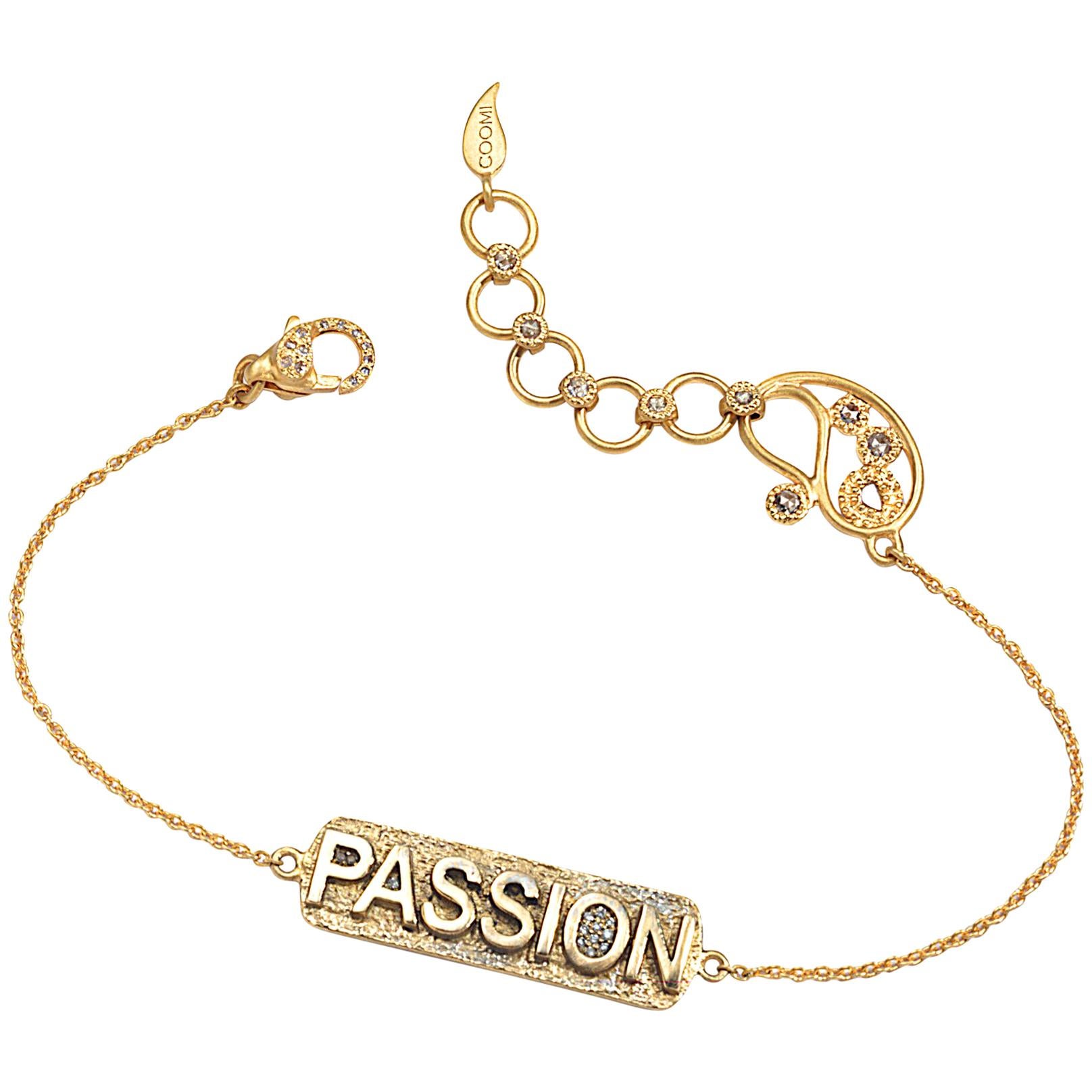 Coomi 20 Karat Gold und Diamant "Passion" ID-Armband im Angebot