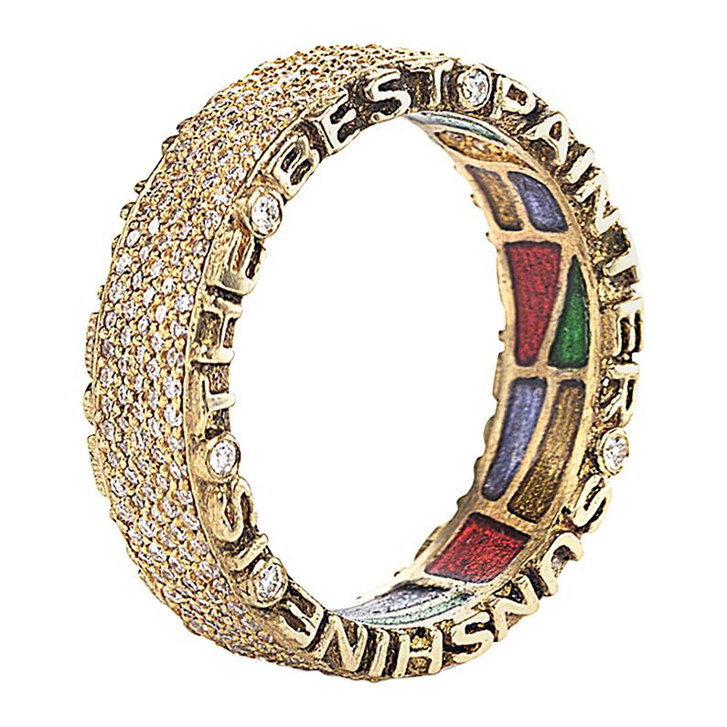 Coomi 20K "Light" and "Sunshine" Band Ring with Diamonds For Sale