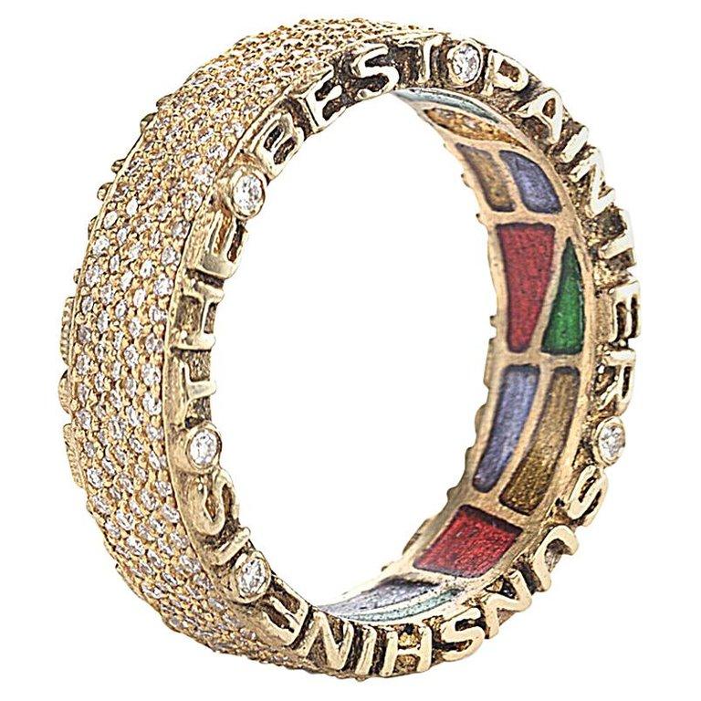 Artigiano Anello Sagrada Pavé con diamante 20K Coomi in vendita