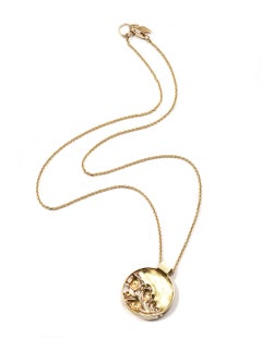 Coomi 20K Vine Coin Pendant with Rose Cut Diamonds on Chain