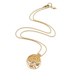 Coomi 20K Vine Coin Pendentif avec diamants taille rose sur chaîne