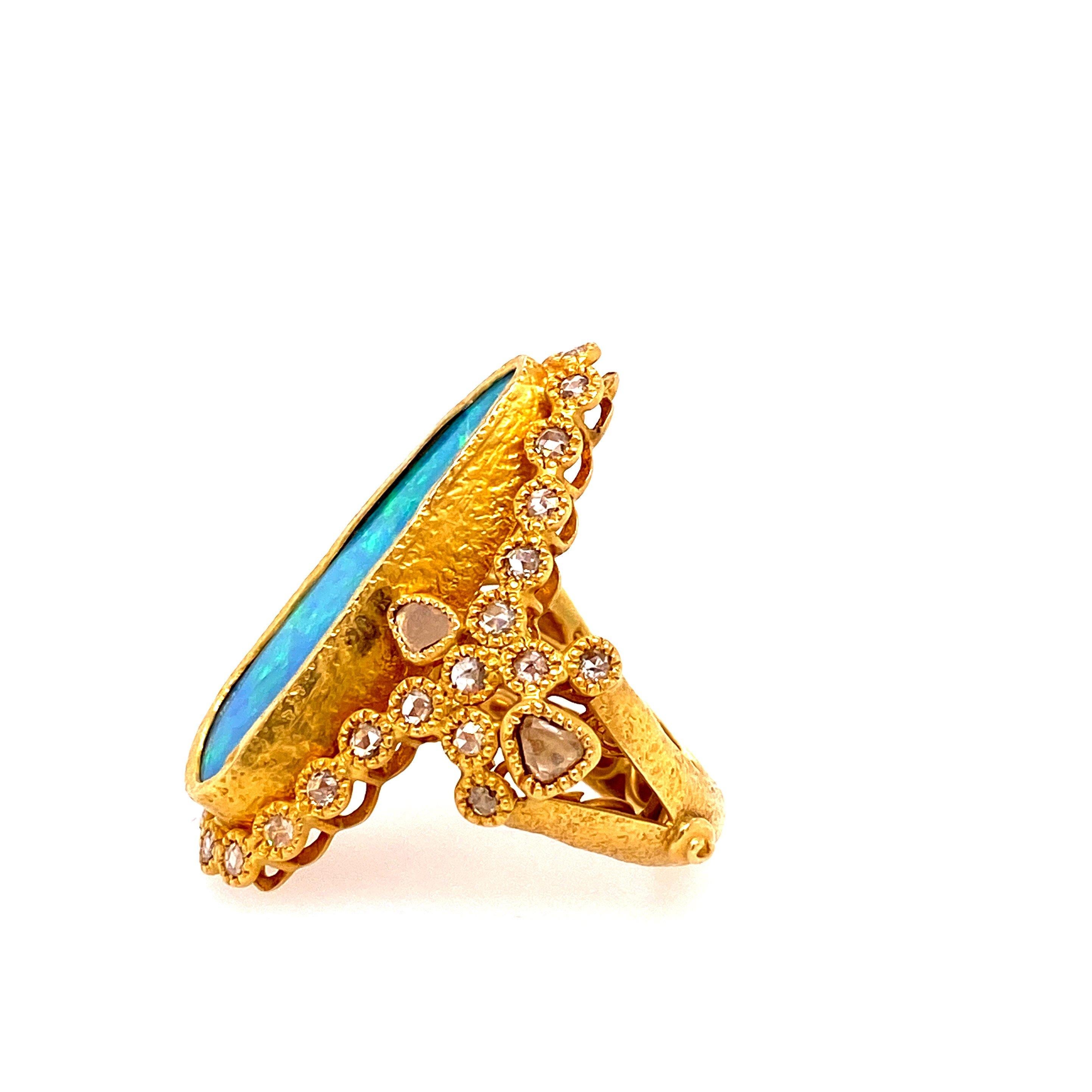 Contemporary Coomi Affinity Australian Opal Ring